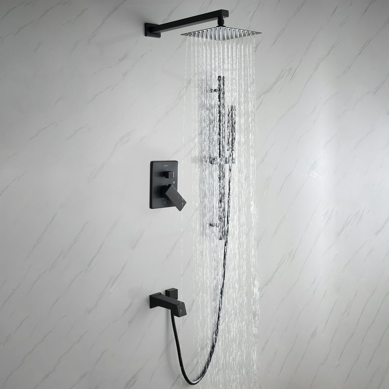 Lexora LSS12011MB 8 in. Cero Square Rain Shower & Handheld Set