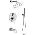 thumbnail image 1 of Lexora Salamonio 1-Spray Tub and Shower Faucet Combo with Round Showerhead and Handheld Shower Wand in Chrome, 1 of 1