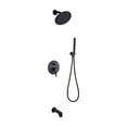 thumbnail image 1 of Lexora Salamonio 1-Spray Tub and Shower Faucet Combo with Round Showerhead and Handheld Shower Wand in Matte Black, 1 of 7
