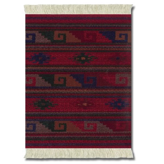 Lextra Deep Red Zapotec-Inspired, 10.25 x 7.125 Inches, MouseRug, Red and Navy, One (ZDR-1)