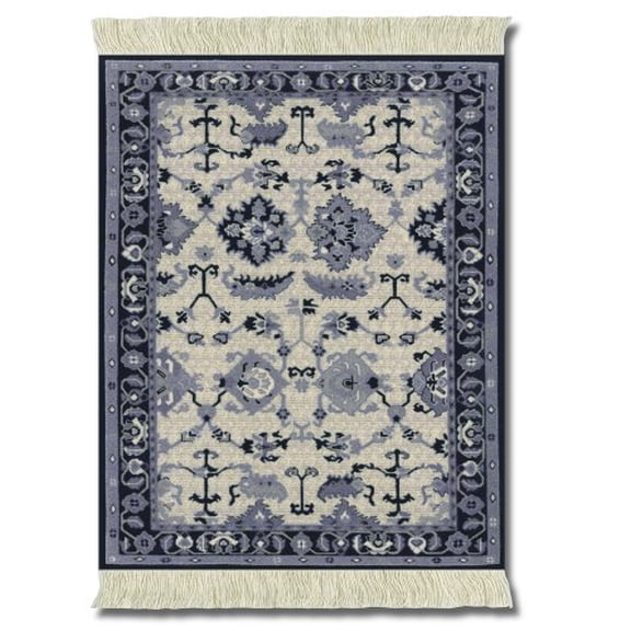Lextra Indienne Colonial Williamsburg, 1025 X 7125 Inches, Mouserug, Navy, Light Blue And Cream, One Mwd1