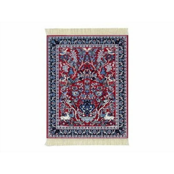 Lextra (Tree of Life), MouseRug, red, blues and white, 10.25" x 7.125", one