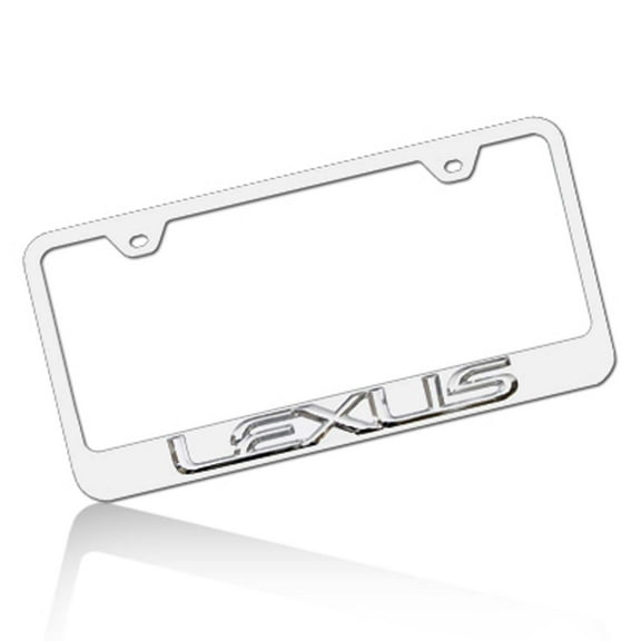 Au-Tomotive Gold Lexus 3D Chrome on Chrome License Plate Frame - Metal