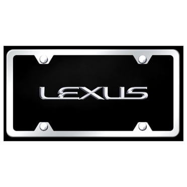 LexusSTYLE 3D Emblem Black Stainless Steel License Plate Frame - Rust Free, By License Plate Frame Shop