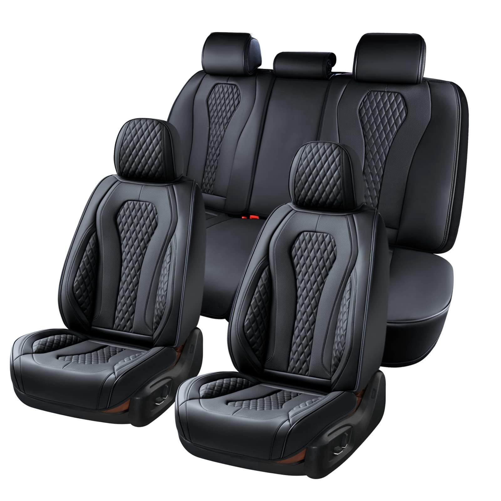 For Lexus ES350 2007-2025 Car Seat Covers, Black Car Seat Covers, Waterproof Faux Leather, 5 Piece Full Set, Non-slip, Easy to Clean and Install, Beautify Interior, Beautify the Interior of Old Cars