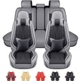thumbnail image 1 of For Lexus GS350 Car Seat Covers Full Set Deluxe PU Leather 5 Seats Auto Front Rear Cushion Protector with Pillow for RX300 NX350 IS500 GS430 Black Gray, 1 of 14