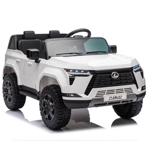 Lexus GX550 24V 2 Seater Ride On Car for Kids with Remote Control, Electric Car for Kids with Suspension, Bluetooth Music, LED Lights, Cars for Kids Ages 3-6,White
