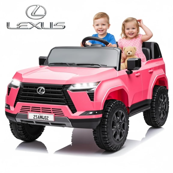 Lexus GX550 24V Kids Ride-On Car, 2-Seater Electric Toy Car with Parent Remote Control, High Speed 3.73MPH, LED Lights & Bluetooth Music for Boys Girls Ages 3-8, Pink