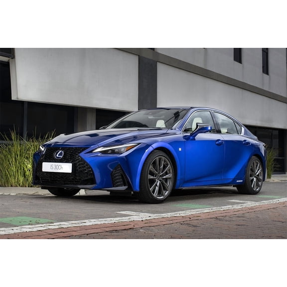 Lexus IS 300h F Blue Car Sport Model Wall Poster - 24x36 Inch Glossy Laminated Poster - Stunning Detail and Bold Colors