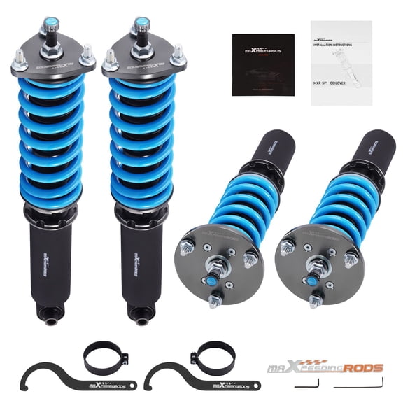 Lexus IS250/IS350/GS350 AWD 2006-2013 24-Level Coilovers Suspension Kit - Adjustable Ride Height, Rebound Damping, Black/Blue, SKU: 60874776
