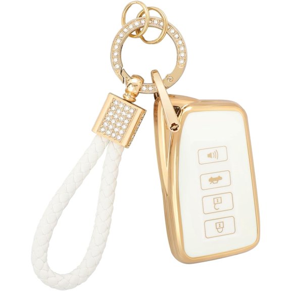 for Lexus Key Fob Cover with Keychain, Soft TPU Key Case Protection Shell Fit for Lexus ES350 ES300h UX200 LS500 LS500H LC500 LC500h,1,For Lexus-A 4 Buttons