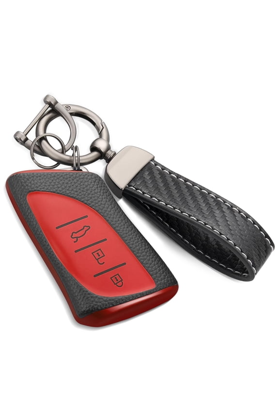 for Lexus Key Fob Cover with Metal Braided Rope Keychain, Upgraded Soft Case for ES LC LS (2018-2022), GX UX (2019-2022), NX/RC (2022) (4 buttons) Fob Shell