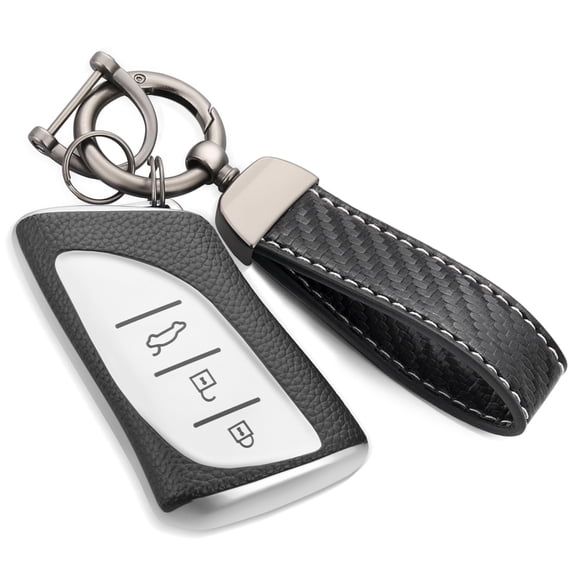 for Lexus Key Fob Cover with Metal Braided Rope Keychain, Upgraded Soft Case for ES LC LS (2018-2022), GX UX (2019-2022), NX/RC (2022) (4 buttons) Fob Shell