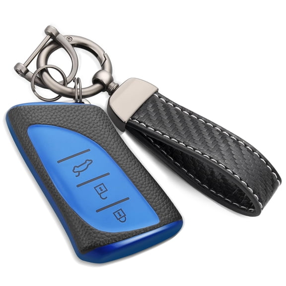 for Lexus Key Fob Cover with Metal Braided Rope Keychain, Upgraded Soft Case for ES LC LS (2018-2022), GX UX (2019-2022), NX/RC (2022) (4 buttons) Fob Shell