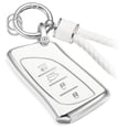 thumbnail image 1 of for Lexus Key Fob Cover with Metal Braided Rope Keychain, Upgraded Soft Case for ES LC LS (2018-2022), GX UX (2019-2022), NX/RC (2022) (4 buttons) Fob Shell, 1 of 7