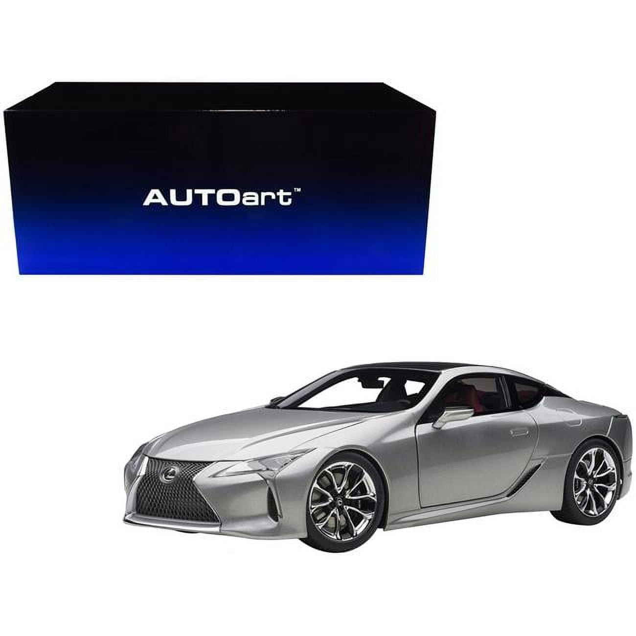 Lexus LC500 Sonic Titanium Silver Metallic with Dark Rose Interior and Carbon Top 1/18 Model Car by Autoart