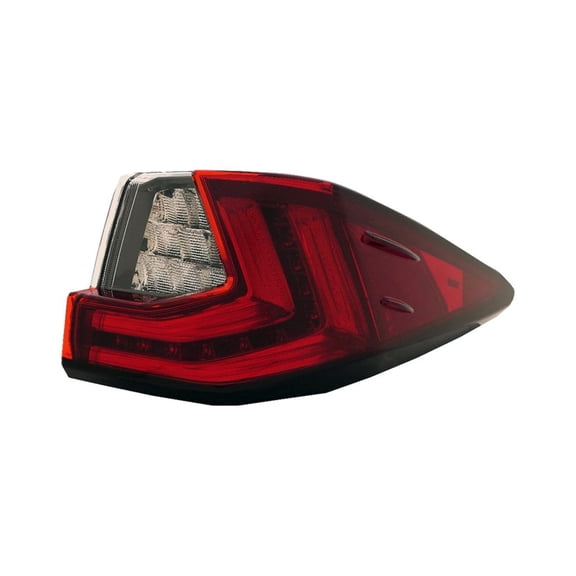 For Lexus RX350/RX350L 2018 2019 Tail Light Passenger Side | Rear | Outer | CAPA Certified | W/ LED Signal | Clear & Red Lens | Fiber Optic | Black Housing | LX2805146 | 191275891032, 8155148440