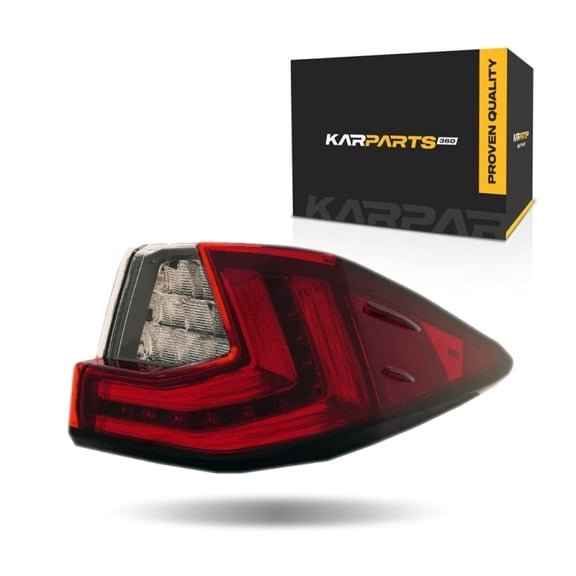 For Lexus RX350/RX450h 2016 2017 2018 2019 Tail Light Passenger Side | Outer | CAPA | LED | Fiber Optic | Red/Clear Lens | Black Housing | Replacement For LX2805146 | 191275891032, 8155148440