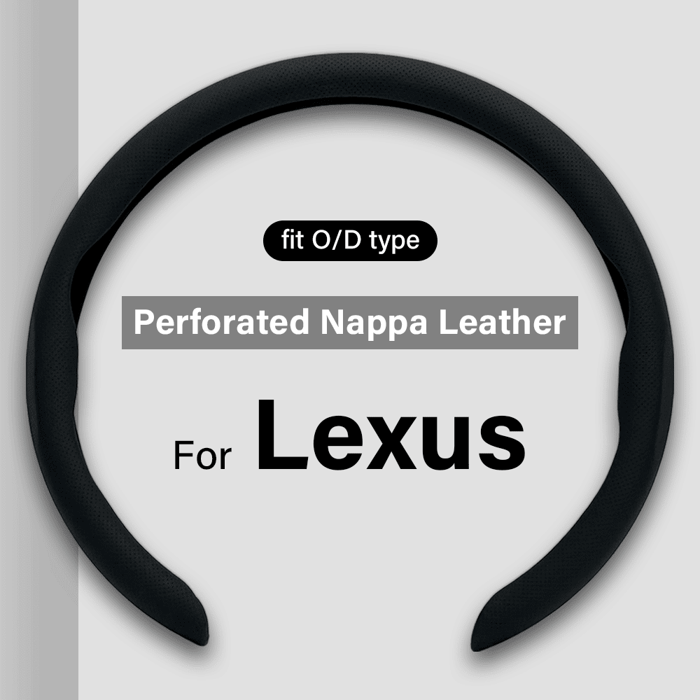 For Lexus RX350 RX450h NX300 Ultra-thin Nappa Leather Steering Wheel Cover, Clip on Breathable and Anti-Slip Design, Black Car Accessories Fit for 14.5”-15”