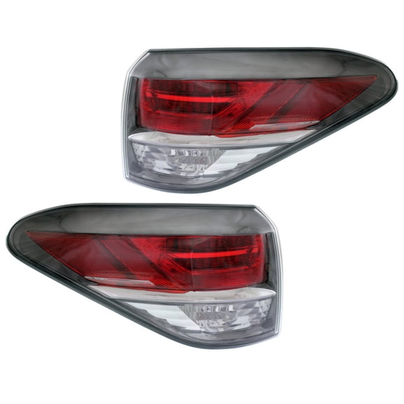 For Lexus RX450h 2015 Tail Light Driver and Passenger Side | Pair | Outer | CAPA Certified | LED | Red, Clear Lens | Replacement For LX2804112, LX2805112 | 81560-0E090, 81550-0E090