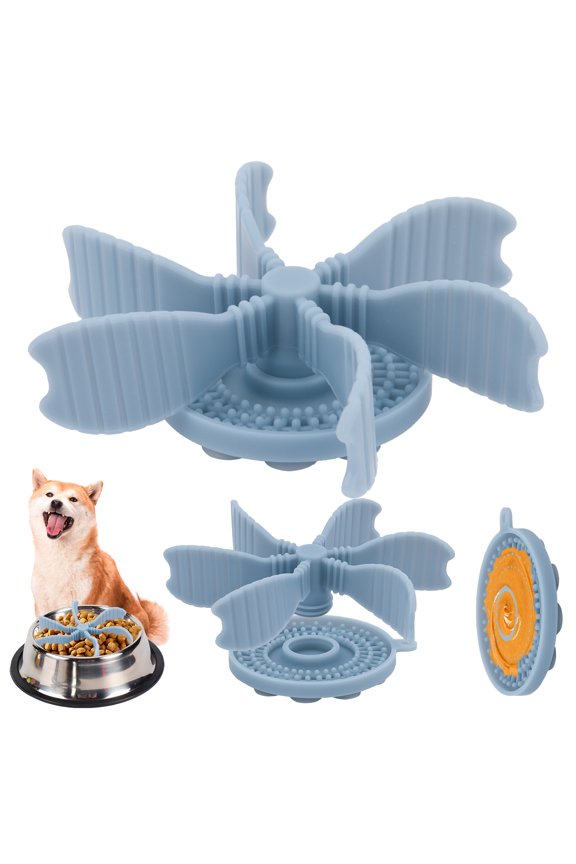 2 in 1 Dog Slow Feeder Bowls Insert and Licking Mat, With Detachable Lick Mat and Strong Suction Cups for Large Small Breed,Medium,Compatible with Regular and Elevated Dog Bowl