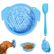 Lexvss 3 in 1 Dog Lick Mat Slow Feeder Water Drinking Bowl Flying Disc Interactive Toys Outdoor for Dog Health Eat, Reduce Boredom and Anxiety