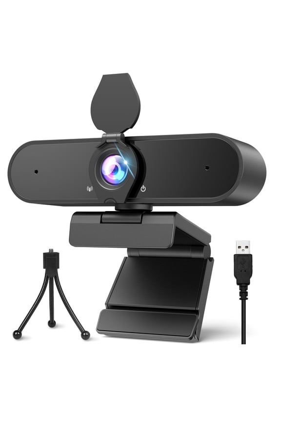 2K 1440P HD Webcam with Microphone, Tripod & Privacy Cover