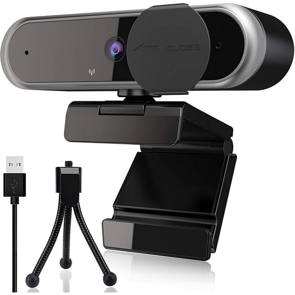 Lexvss Webcam with Microphone, 2K USB Computer Camera tripod