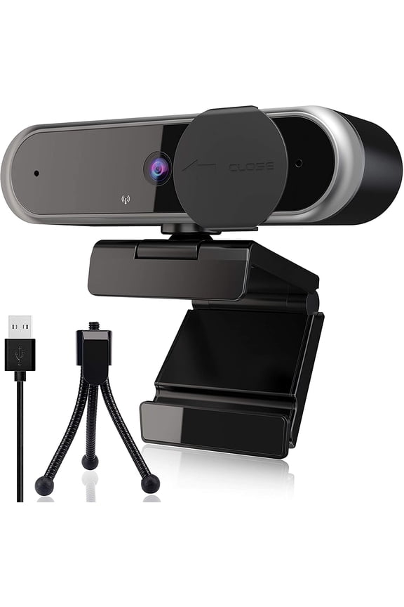 Webcam with Microphone, 2K USB Computer Camera tripod