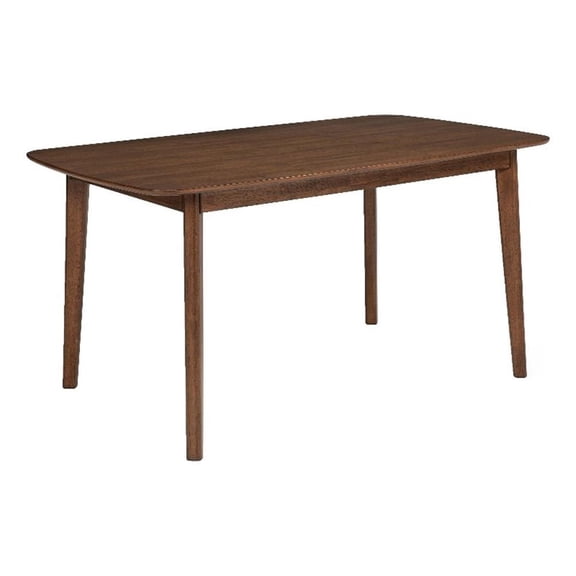 Lexy Rectangular Dining Table-Angled Legs-Walnut Solid Wood-71 Inch