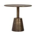 thumbnail image 1 of Ley 24 Inch Aluminum Side End Table, Round Top, Pedestal Base, Bronze- Saltoro Sherpi, 1 of 5