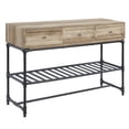 thumbnail image 1 of Ley 47 Inch Wood Sideboard Console Sofa Table, 3 Drawers, Industrial, Oak, 1 of 5