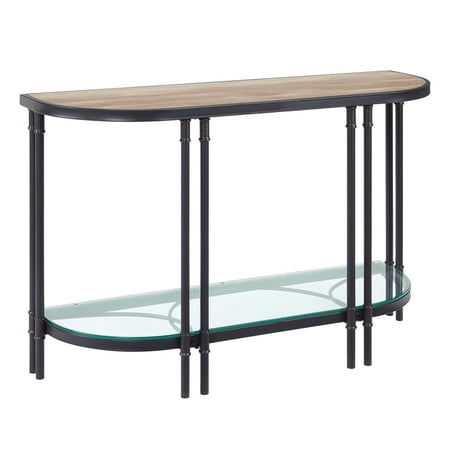 Ley 47 Inch Wood Sideboard Console Sofa Table Industrial Design Oak - Saltoro Sherpi