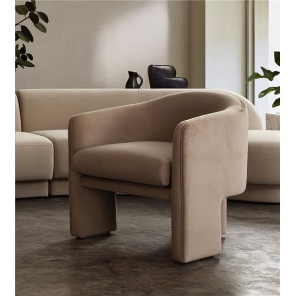Diamond Sofa LEYAHCHCA Leyah Performance Velvet Accent Chair, Camel