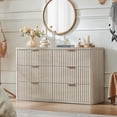 thumbnail image 1 of Leyaoyao Fluted Dresser for Bedroom, Modern Adult Wooden 6 Drawer Dresser, Storage Cabinet Chest of Drawers for Living Room Bedroom, Light Grey, 1 of 8