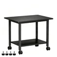 thumbnail image 1 of Leyaoyao Under Desk Printer Stand 2-Tier Mobile Printer Table w/ Storage Shelf Lockable Wheels for Home, Office, Black, 1 of 7