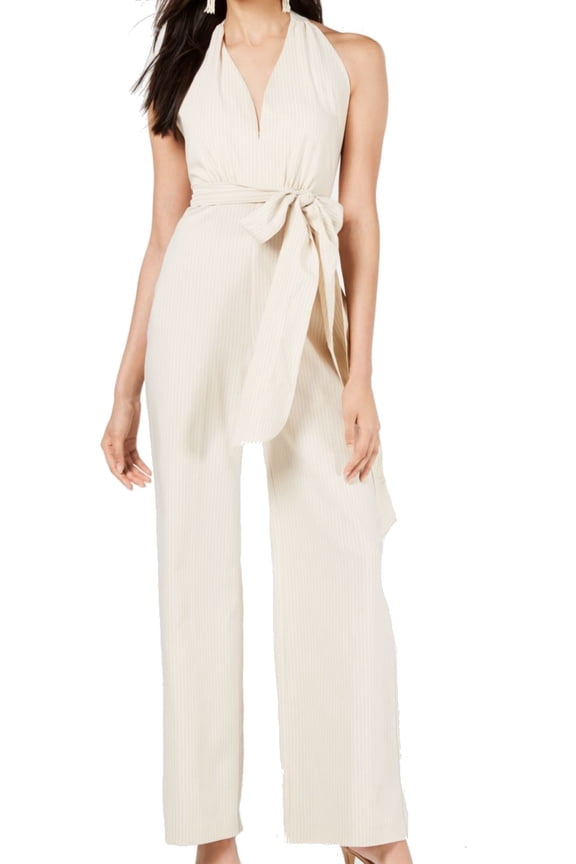 Ravenna Halter Neck Jumpsuit Beige XS