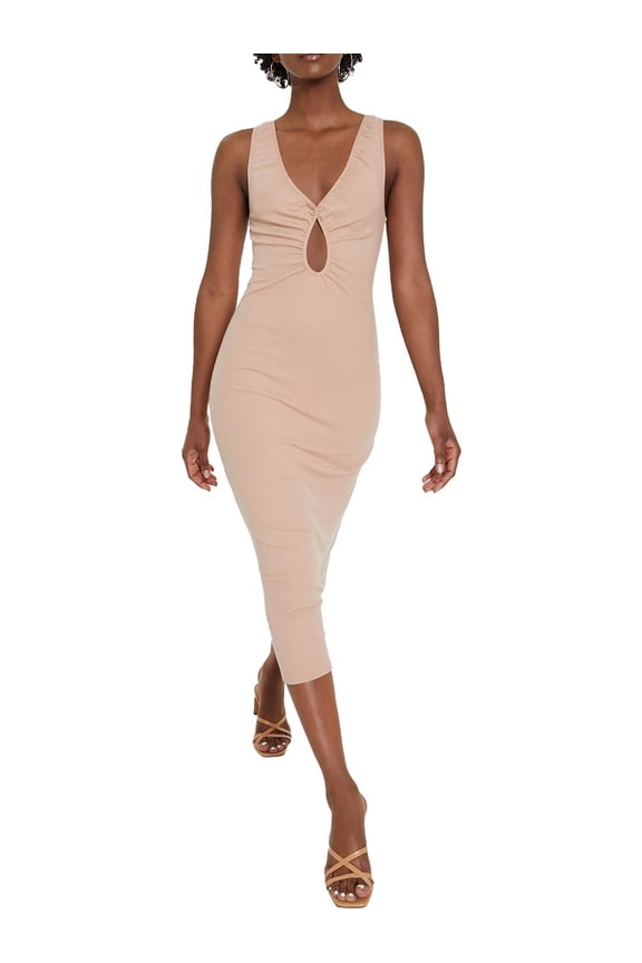 Womens Juniors Knit Tank Midi Dress