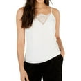 thumbnail image 1 of Leyden Womens Lace Trim Inset Cami Tank Top, White, Small, 1 of 2
