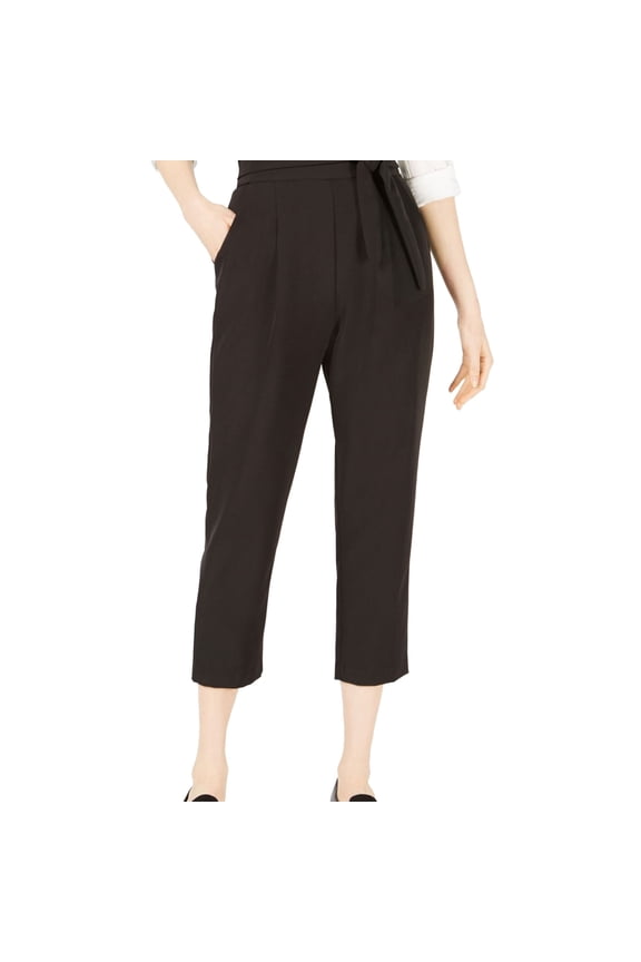 Womens Reggie Tie Casual Trouser Pants, Black, X-Large