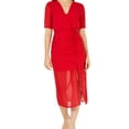 thumbnail image 1 of Leyden Womens Ruched Midi Dress, Red, Medium, 1 of 2