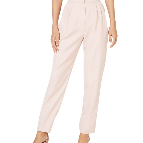 Leyden Womens Satin Striped Dress Pants, Pink, Medium
