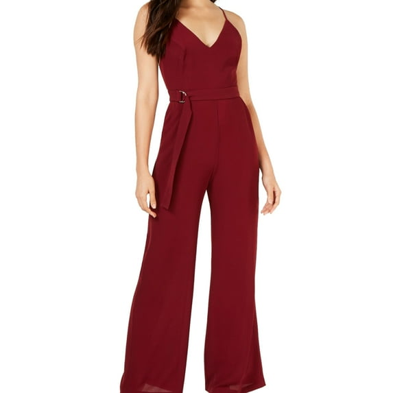 Leyden Womens Strappy Jumpsuit, Red, X-Large