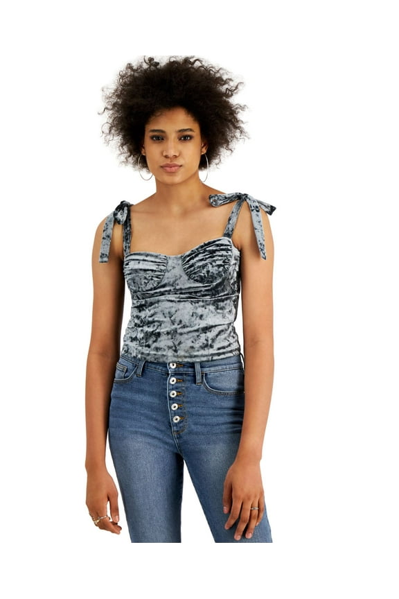 Womens Velvet Bustier Tops, Aqua, X-Small