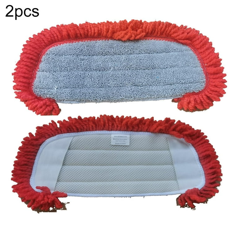 2pcs 12 Inch Microfiber Reusable Mop Pads Floor Cleaning Washable