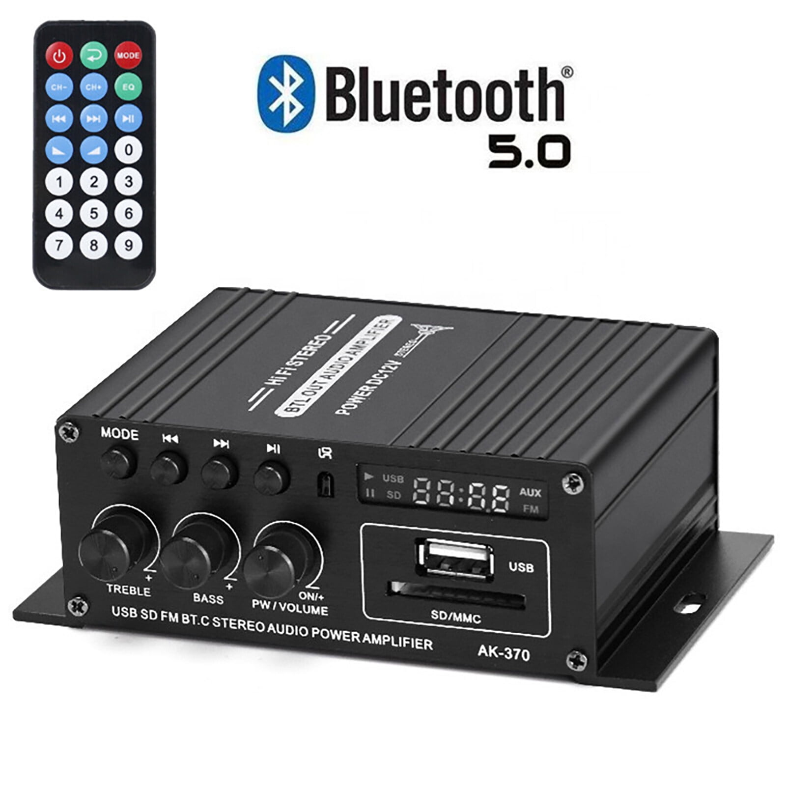 Leyeet 12V Bluetooth Power Audio Amplifier 40W Mini Dual Channel