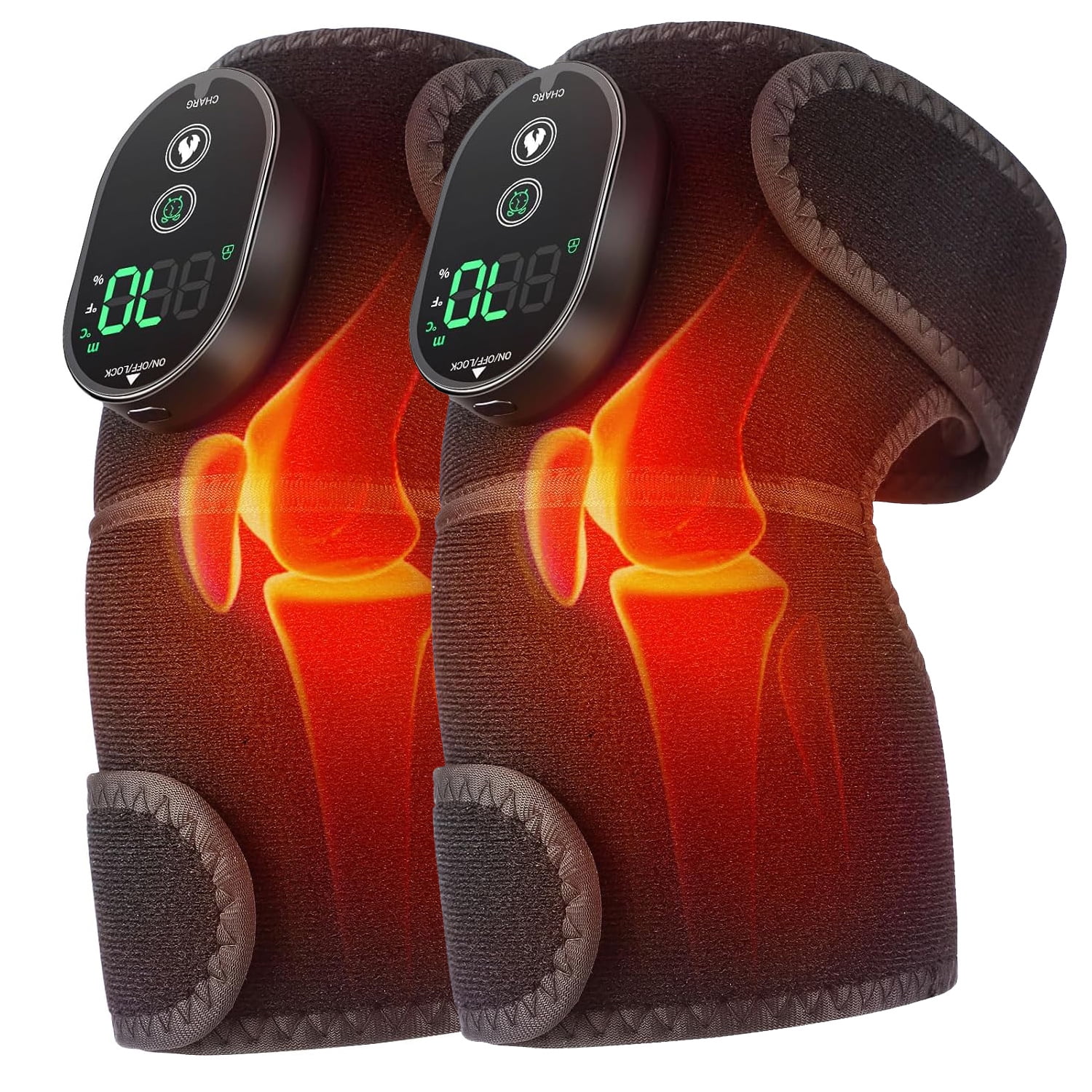 Leyeet 2PCS Heated Knee Brace Wrap, Heated Knee Pad, Cordless Knee