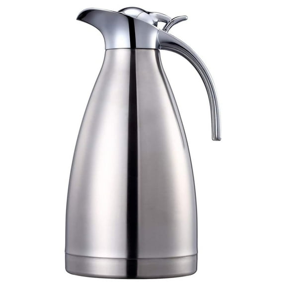 Leyeet 68 Oz Stainless Steel Coffee Thermal Carafe, Double Walled Vacuum Thermos Insulated, 12 Hour Heat Retention, 2 Liters