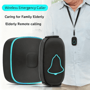 Leyeet Caregiver Pager, Wireless Caregiver Pager Smart Call System, Nurse Calling Alert Patient Help System for Home/Personal Attention Pager 1000+Feet Plugin Receiver, IP55 Waterproof