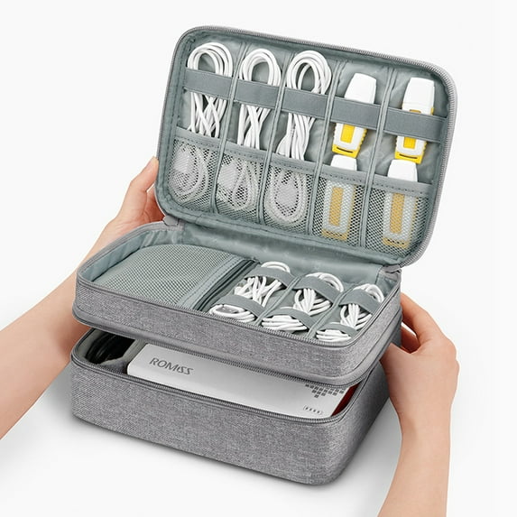 Leyeet Cord Organizer Travrel, Electronic Organizer Travel Case, Cable Organizer Bag For Cords,Chargers Phone, Sd Card, Grey